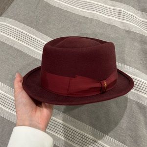 Borsalino Burgundy Felt Hat